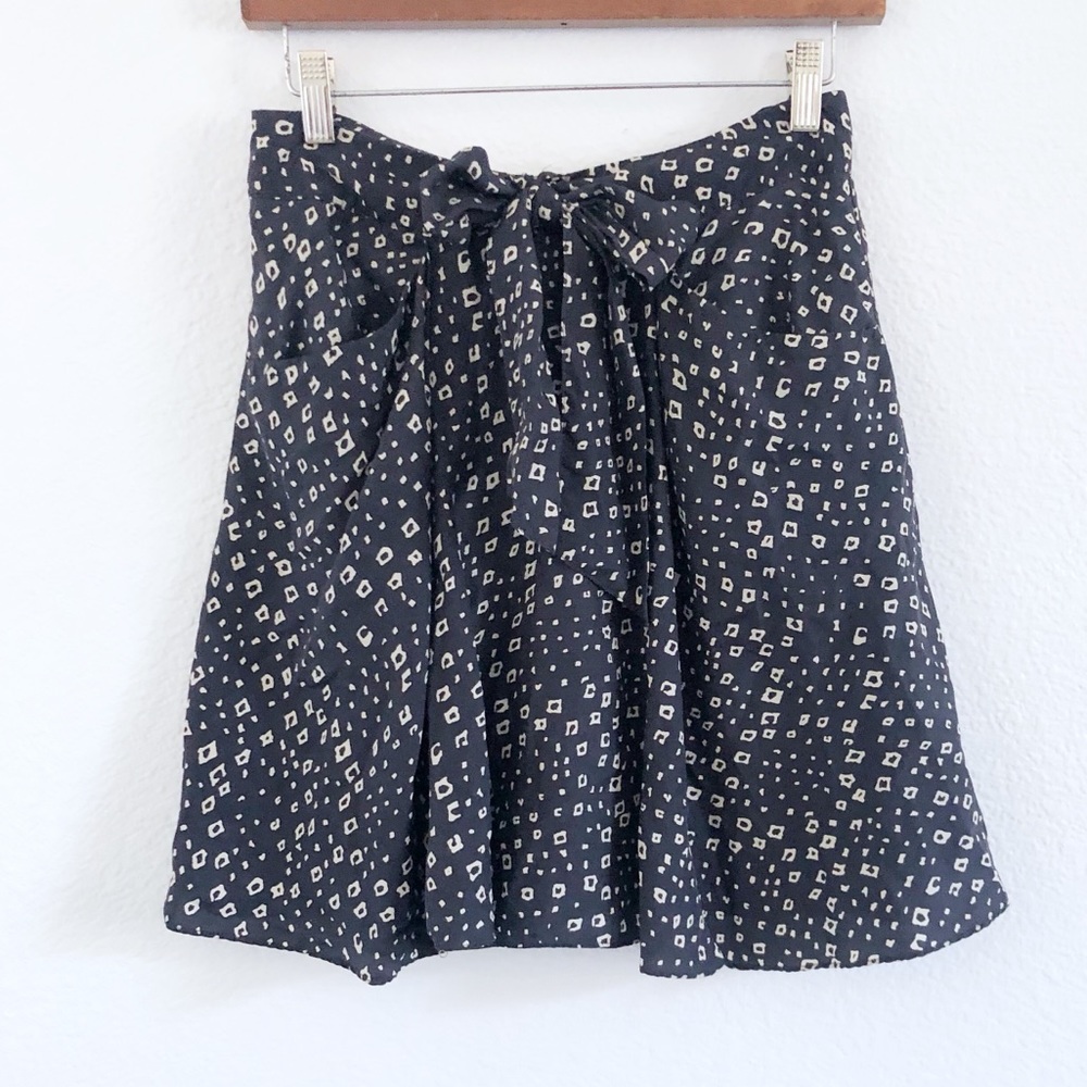 Lie | vintage blue gray silk flare skirt